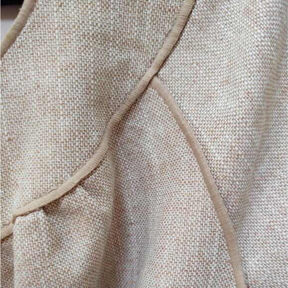 Nine West Jacket Cotton Linen Cap Sleeves Gold Size 2 - Picture 15 of 16